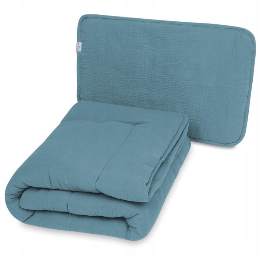 Mušelínová prikrývka a vankúš 135x100+40x60 cm zelená Baby Matex
