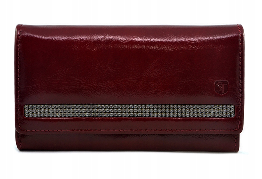 Swarovski kožená peněženka červená sv-270 z pravé kůže s kamínky Swarovski