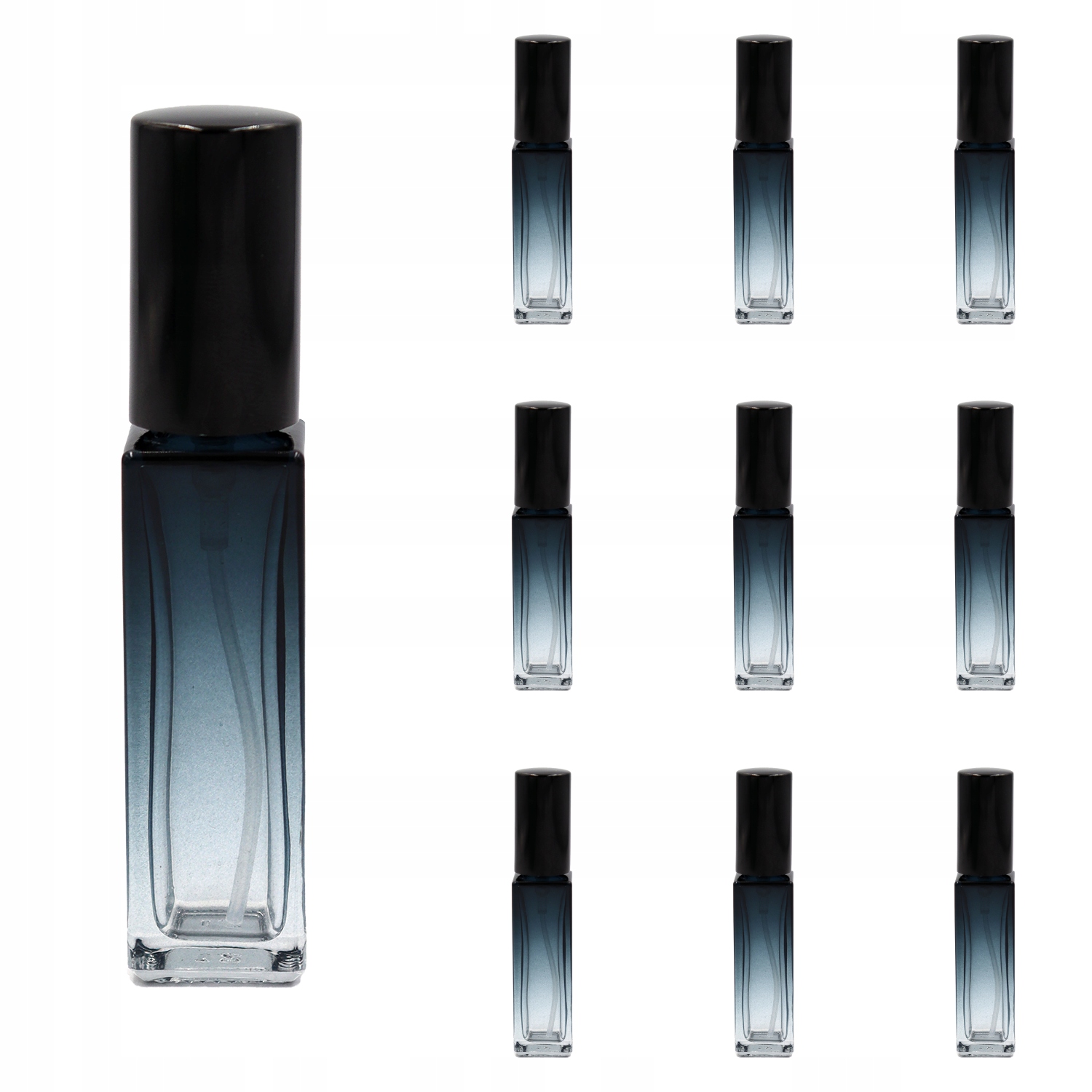 Skleněná láhev na parfém Flakon Paul Black, sada 10x10 ml