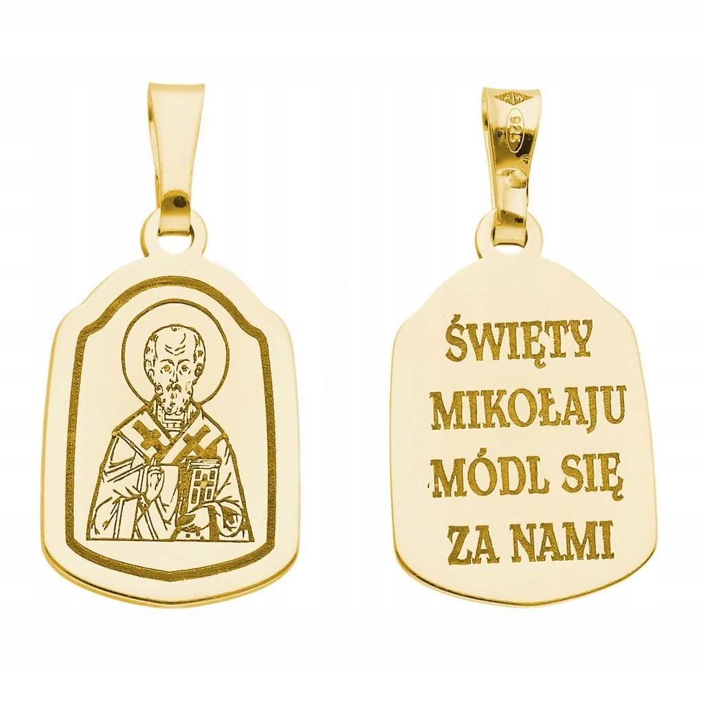 Stříbrný medailon Ag 925 pozlacený Santa Claus MDC002GM