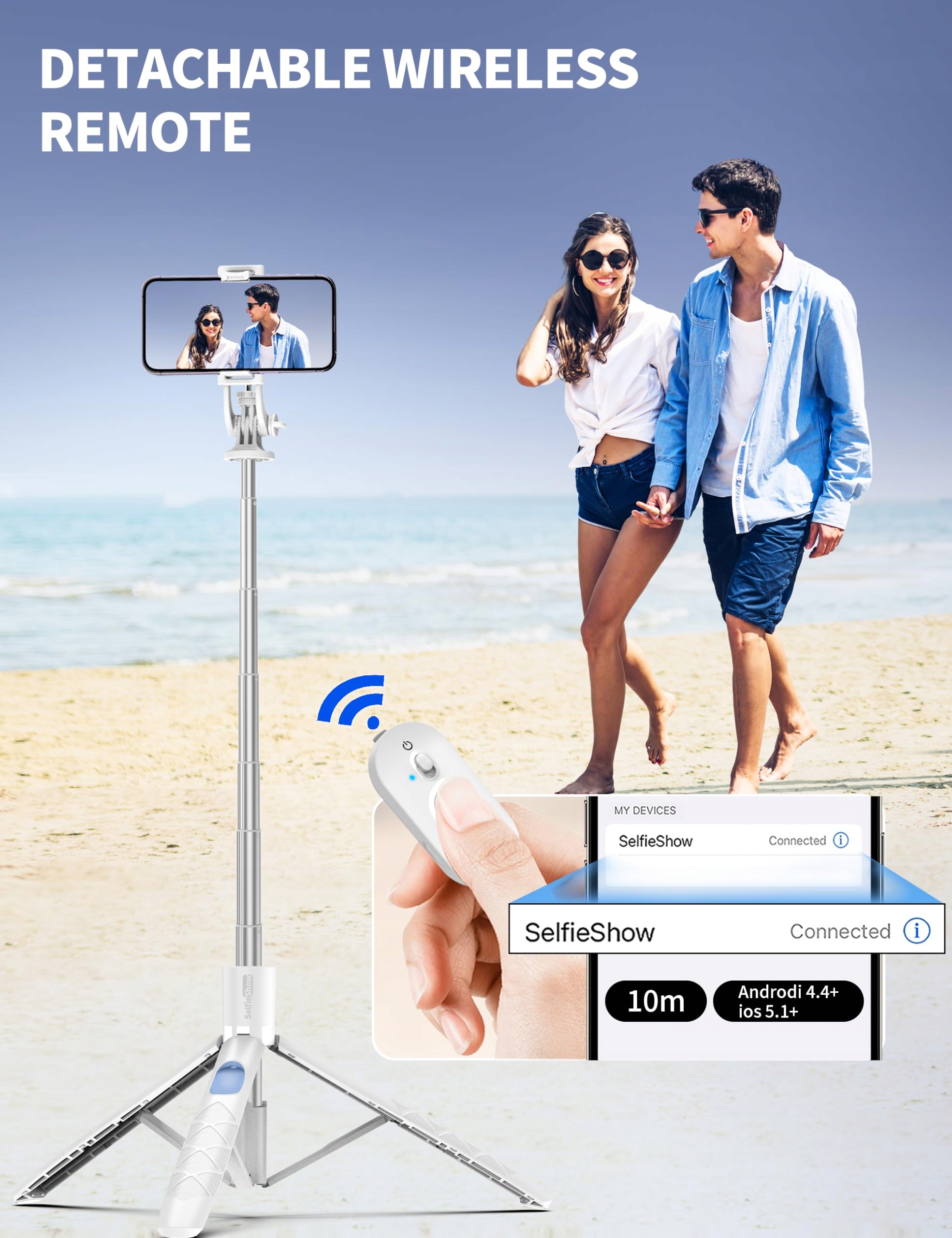 Aluminiowy Statyw Selfie Stick Do Telefonów i Kamer — miniatura 3