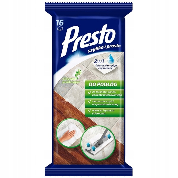 

Presto Ściereczki nawilżane do podłóg 16szt.