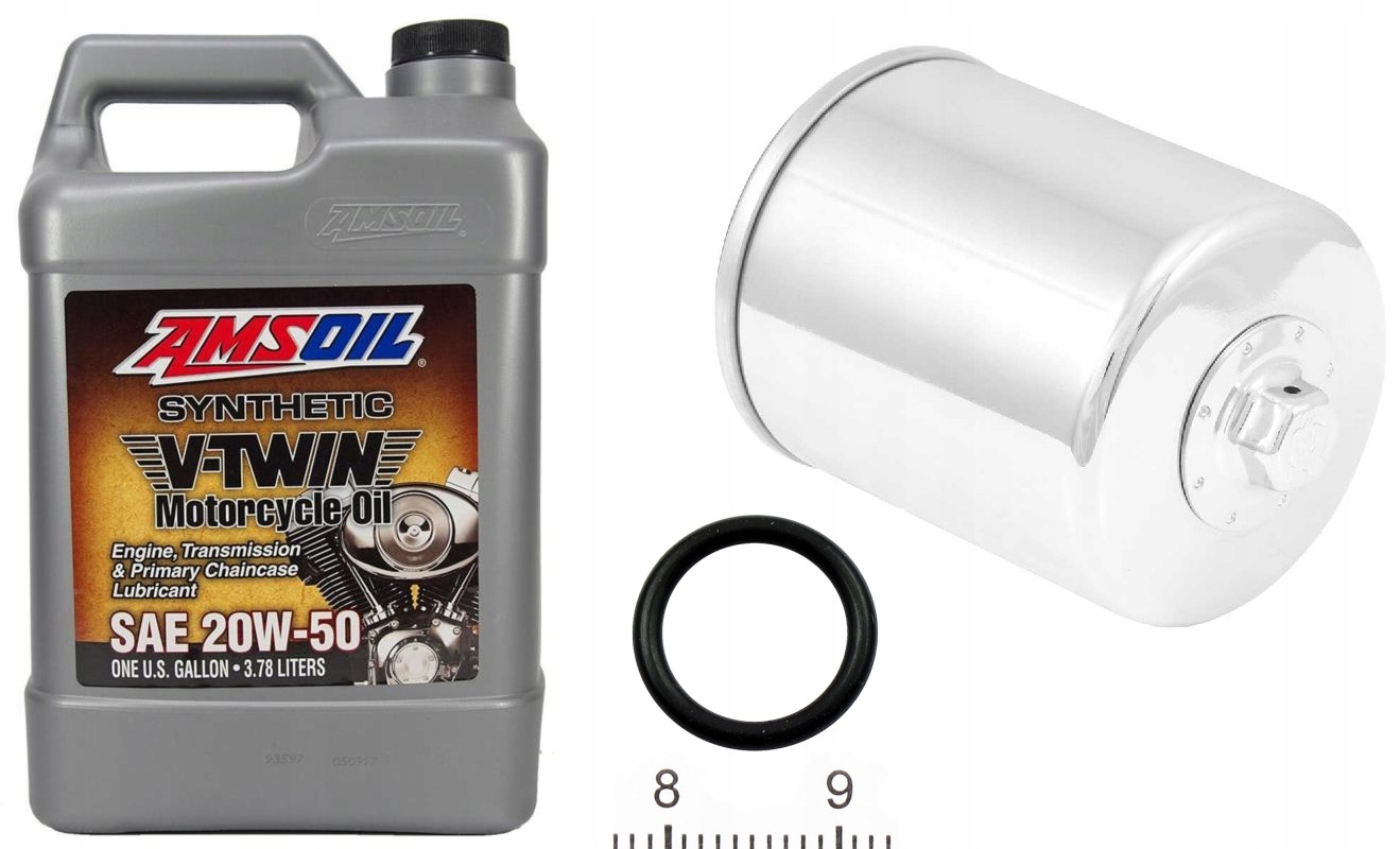 Harley Sada Motorový olej Amsoil 20v50 3,78L Olejový filter Kn Darček