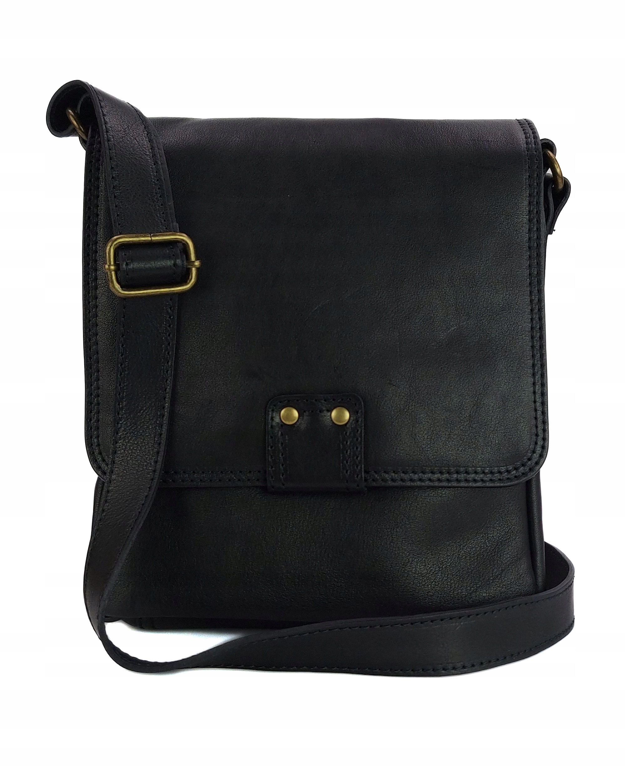 Italská kožená kabelka přes rameno Vera Pelle A5 Černá