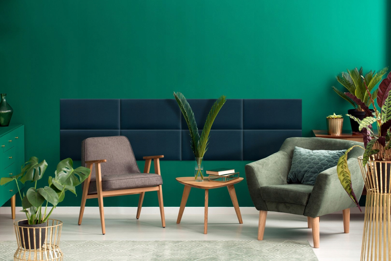 Panel Tapicerowany Granatowy 80x20 cm Szerokość mebla 20 cm