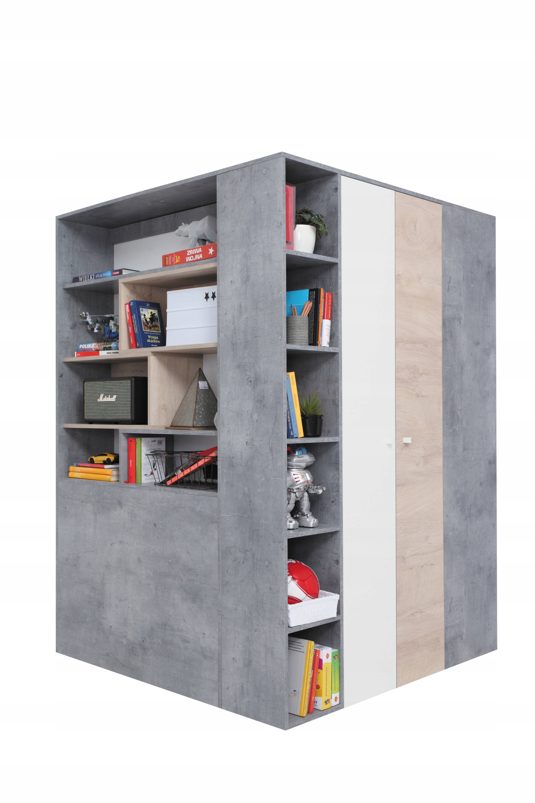 Skříň 135 cm Výklopné dveře Beton
