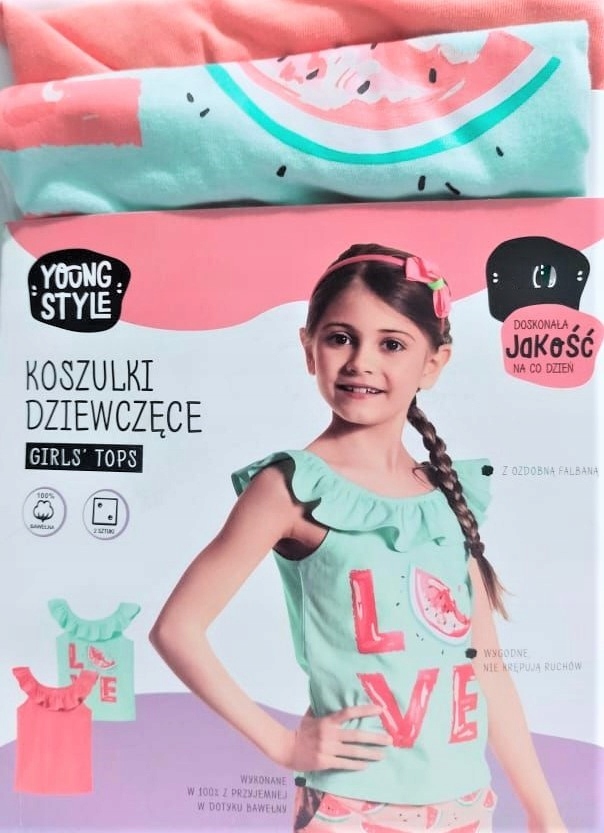 

Koszulki Dziewczęce Young Style 2 Szt. 116