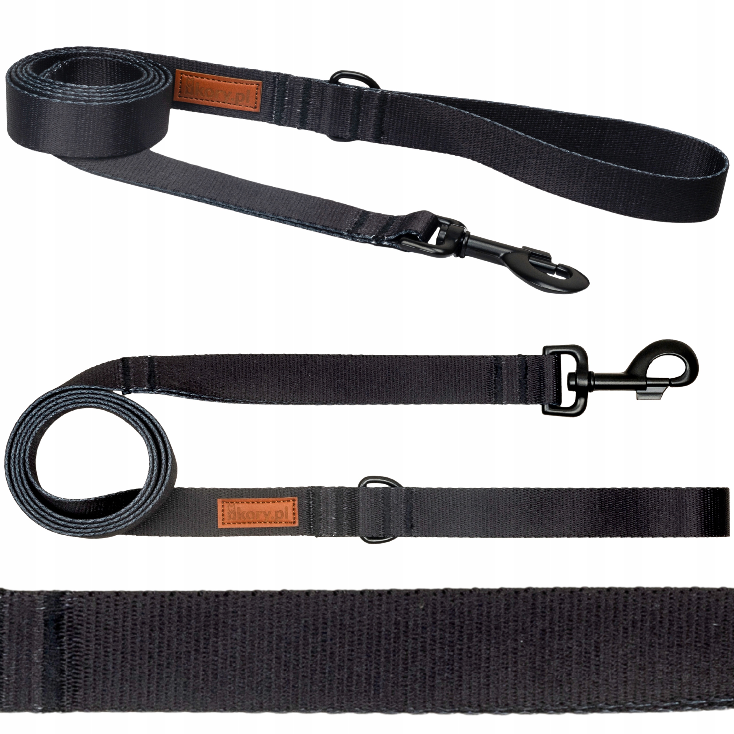 Vodítko klasická městská Malý Pes do 6 kg 150 cm Ukory Černá Hladká