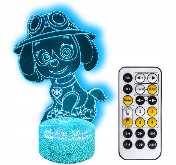 

Psi Patrol Skye Lampka Nocna 3D Led Pilot