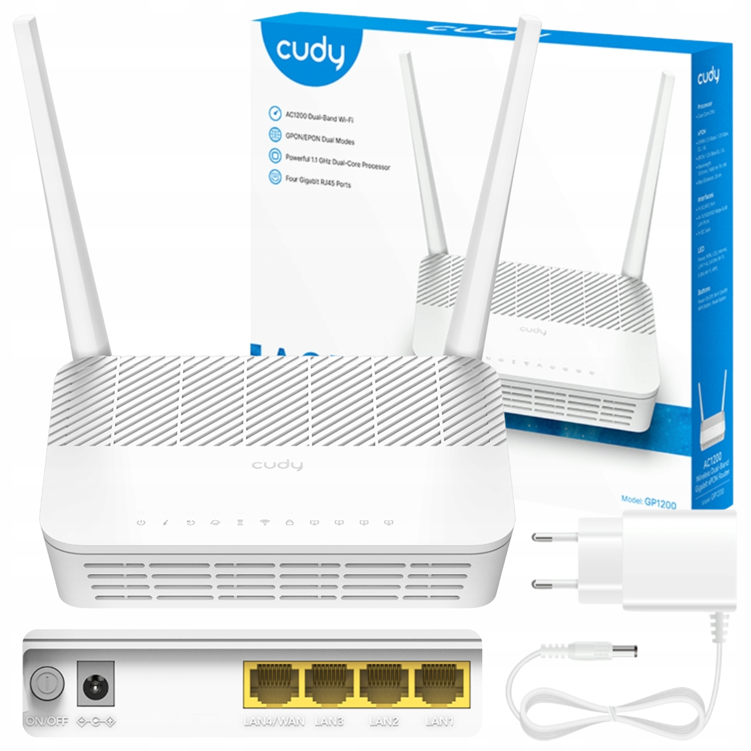 Router Cudy GP1200 Wi-fi 5 Mesh 2.4/5GHz gigabitový Gpon/epon 4-portový
