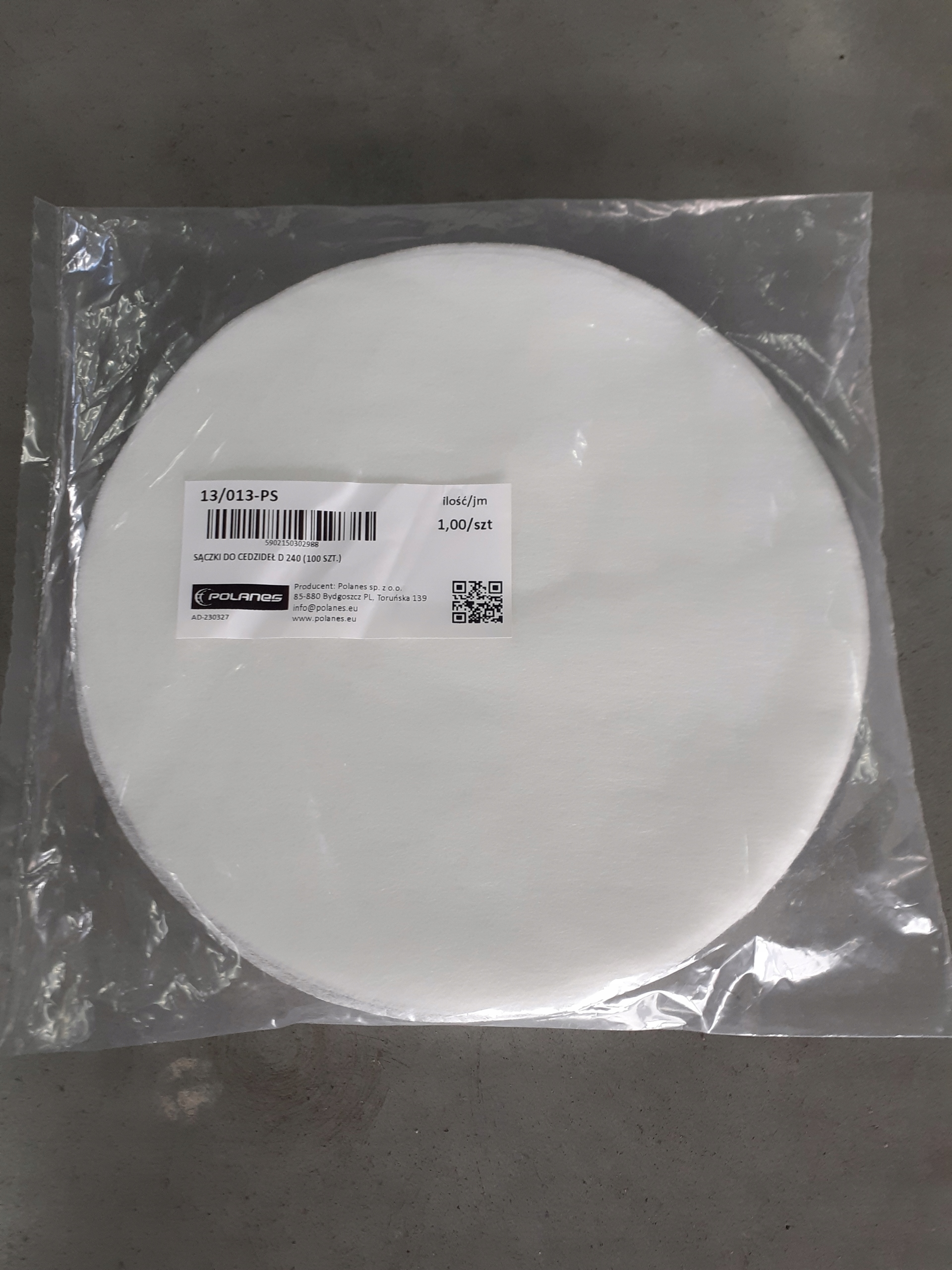 Filtry do mleka 240/100 sztuk Polanes