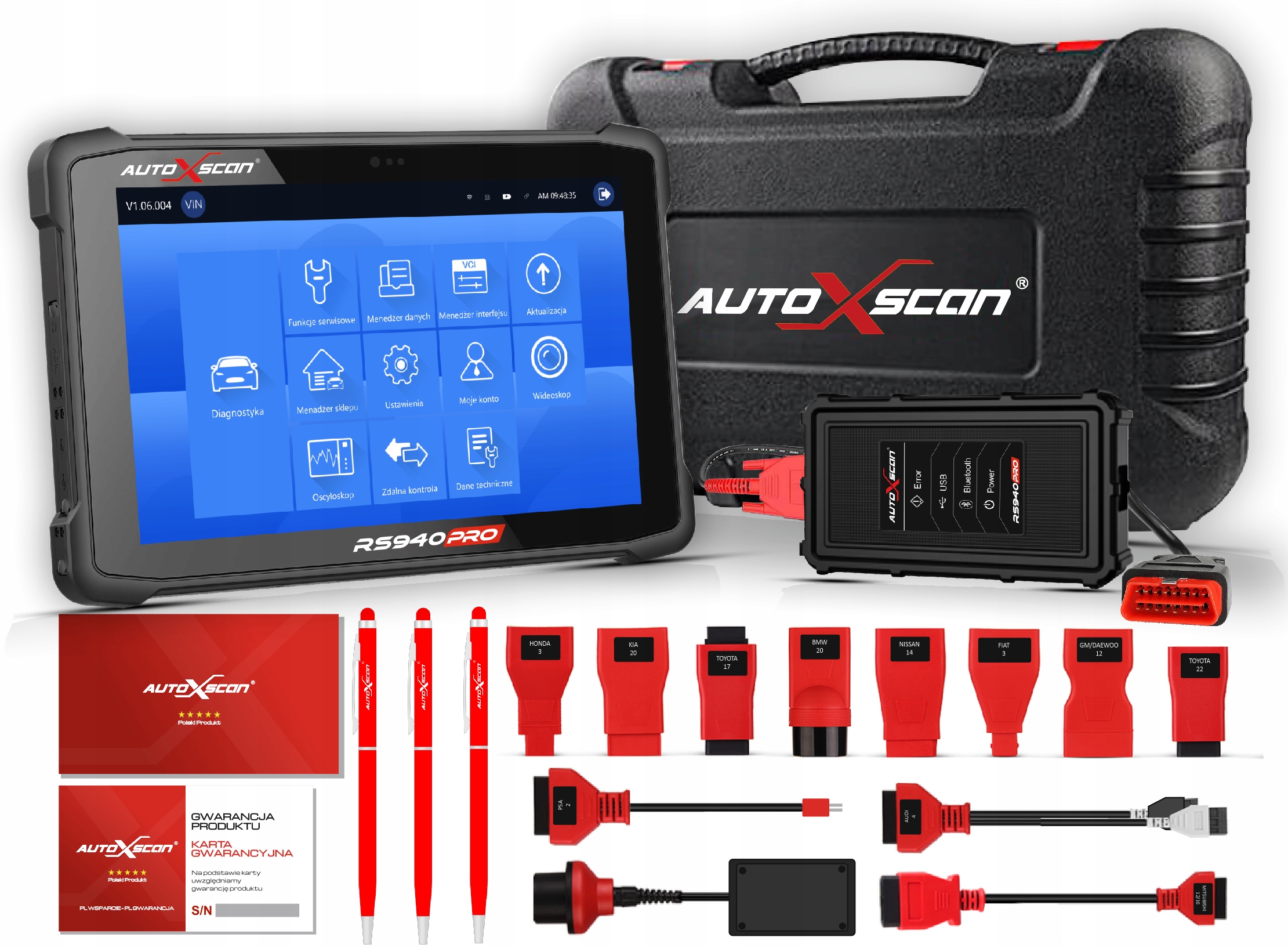 AUTOXSCAN RS940PRO DIAGNOSTYKA Windows PL Kod producenta rs 940 pro