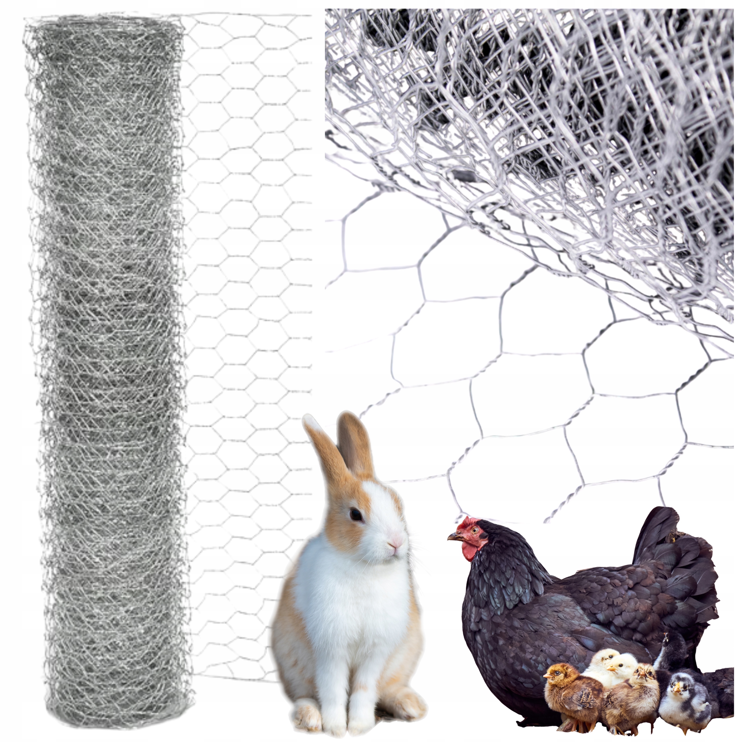 Plotová síť chovná, kovová, pletená, 1x25 m, průměr 25 mm