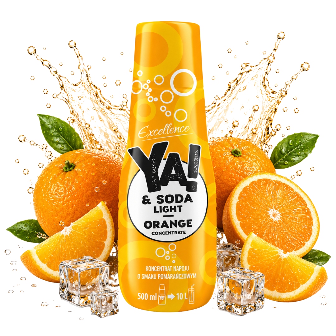 Ya! Koncentrat do soda stream o smaku pomarańczowym bez dodatku cukru 500ml