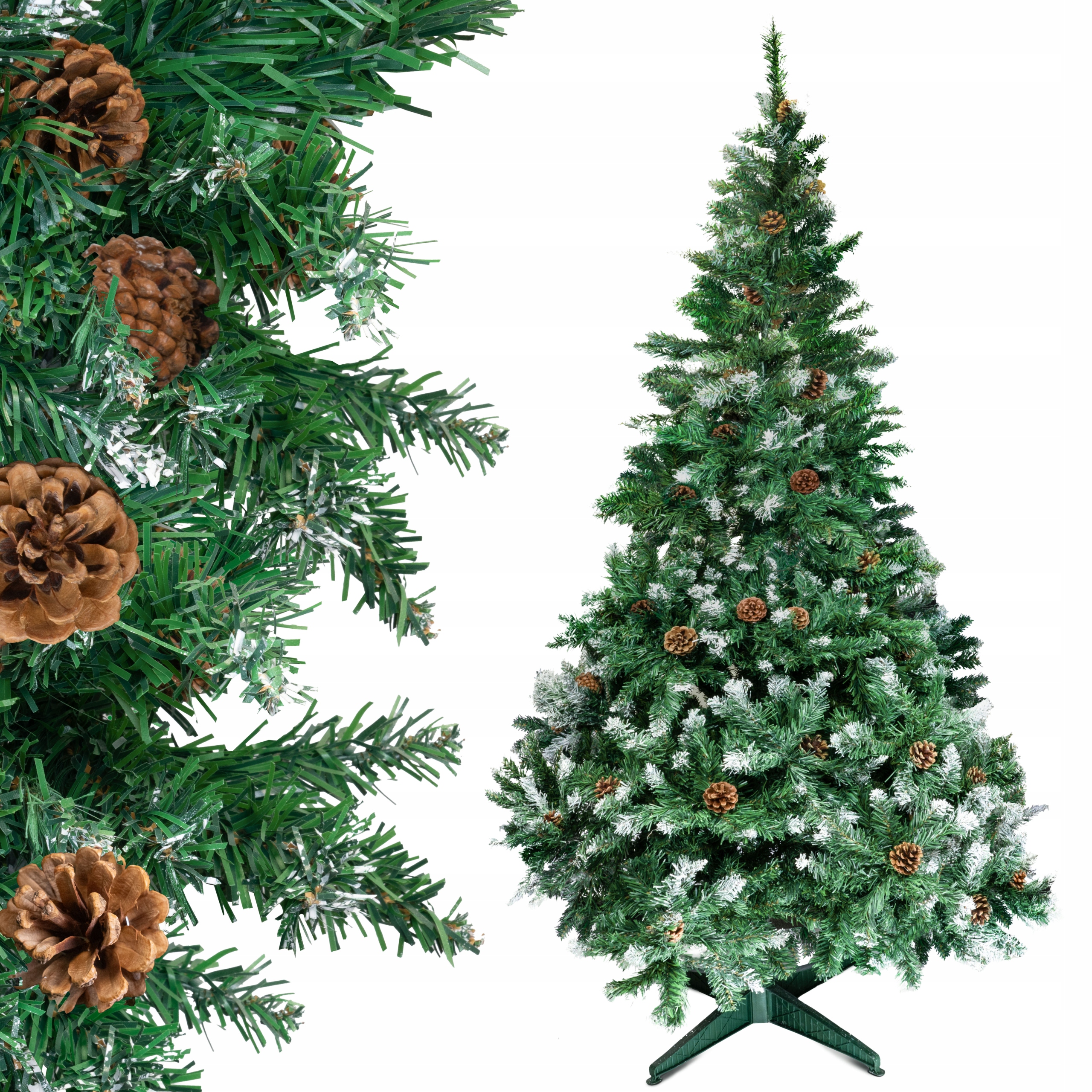 Umělý Vánoční Stromeček 220 cm Vánoční Smrk Východní Zelená Hustá Premium