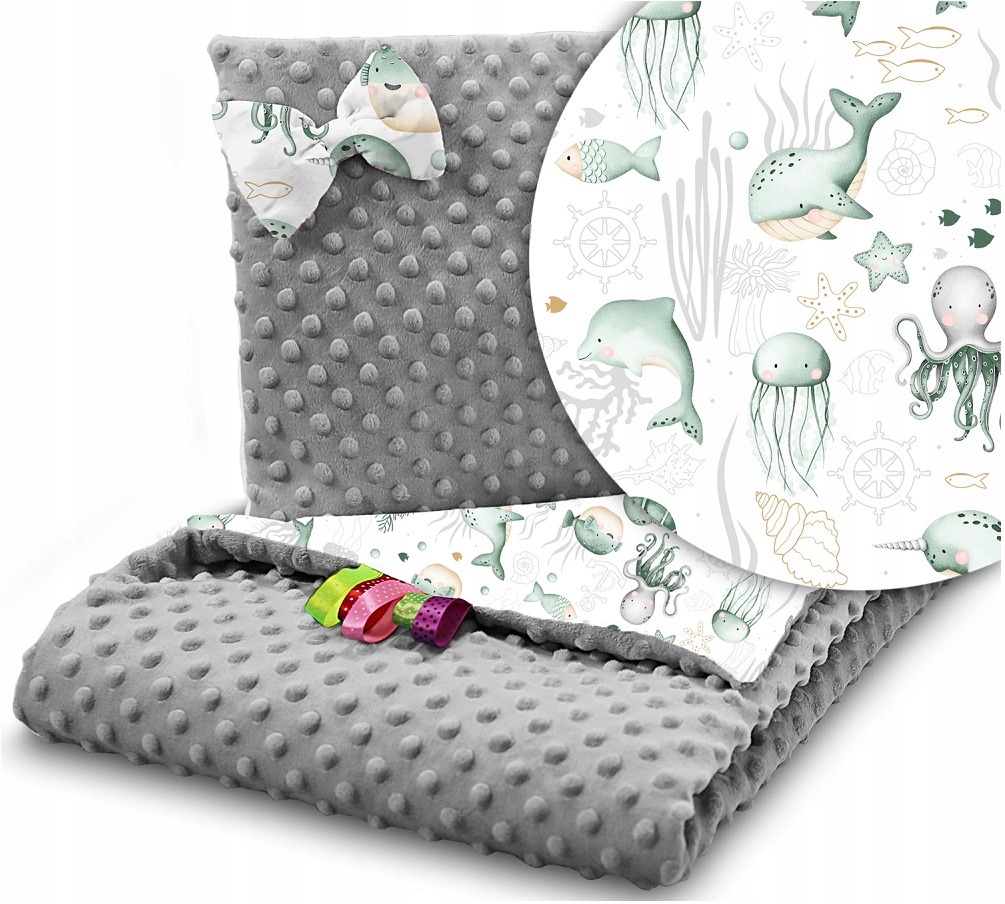 

Kocyk Minky 75x100 Kołderka Poduszka Babymam