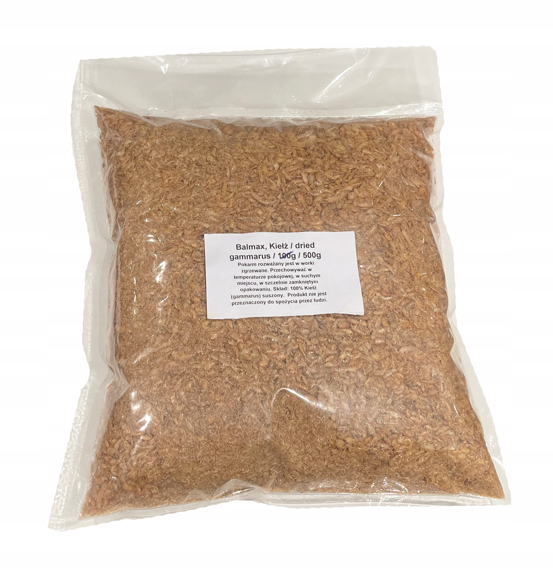 Balmax, klobása, sušený gammarus, krmivo pro ryby, krmivo, 500 g,