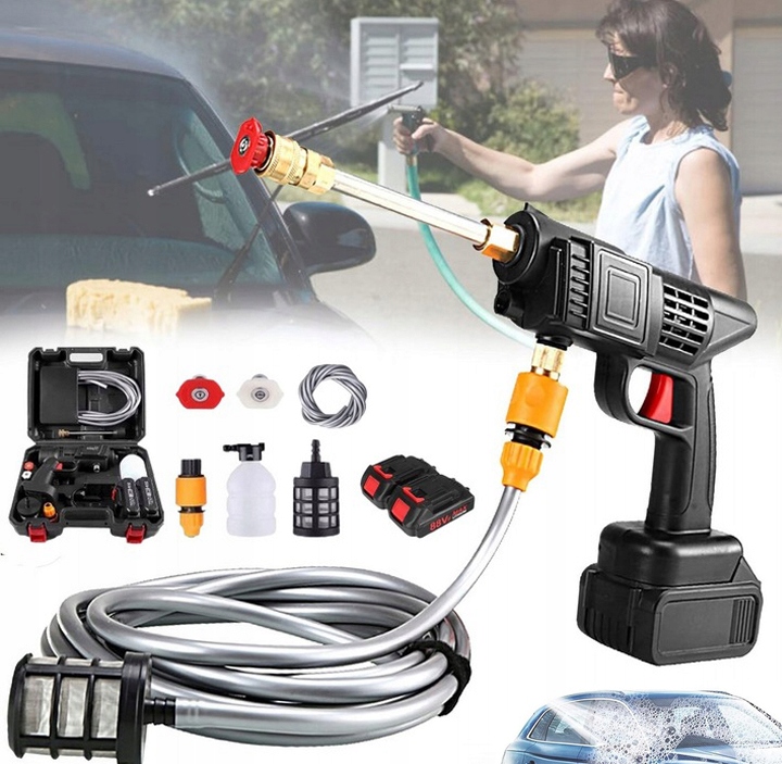 Myjka Ciśnieniowa Bezprzewodowa Akumulatorowa 1500W 3 Dysz Wszechstronny