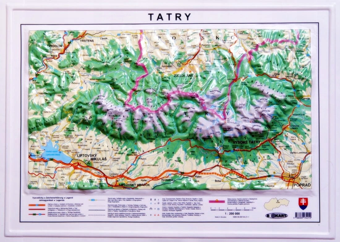 

Tatry Mapa Plastyczna 3D Trójwymiarowa 41 x 30 cm