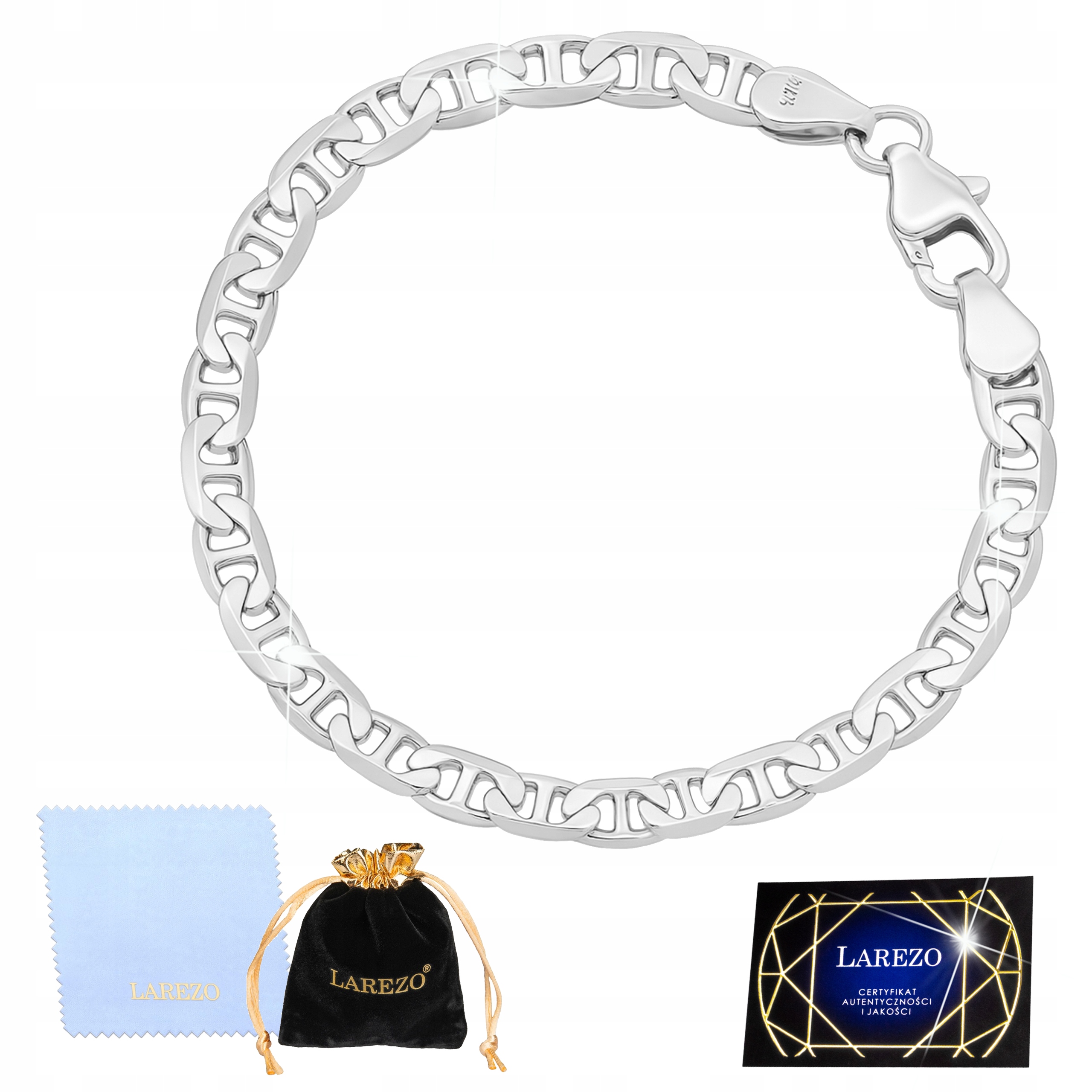 Pánský Náramek Stříbrný Gucci Marina 3mm Plný Rhodiovaný 21cm Stříbro 925