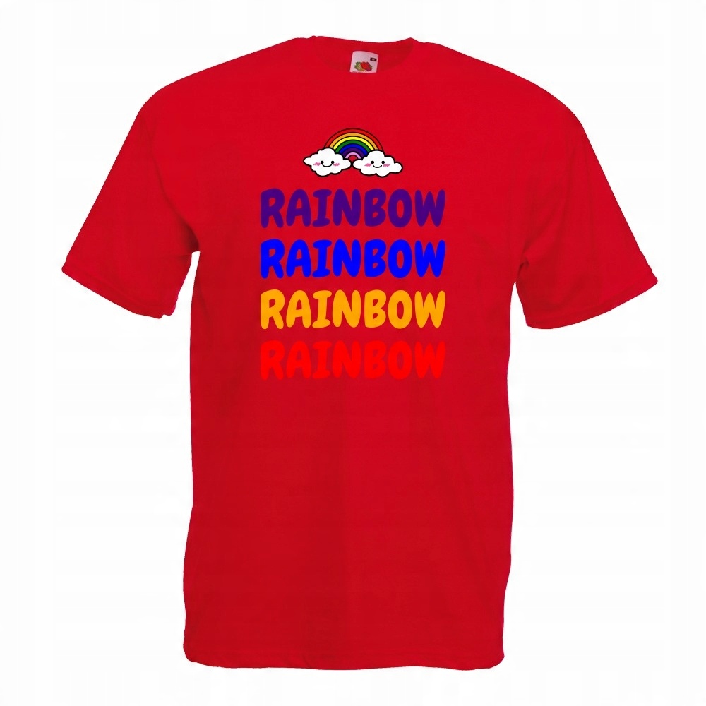 

Koszulka rainbow tęcza chmurki XXL czerwona
