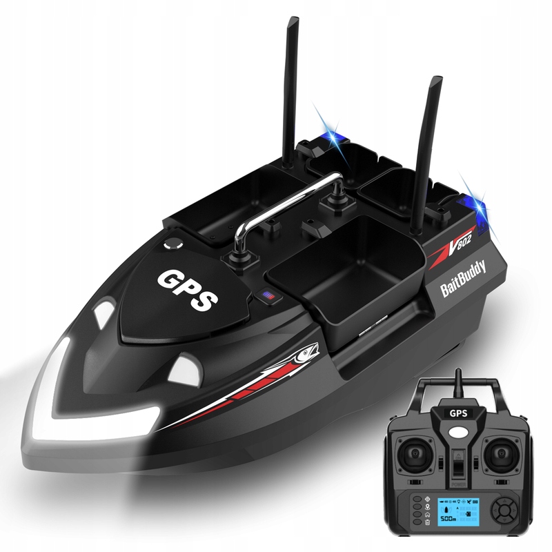 Łódka Zanętowa Flytec V802 Pro Gps 160 punktów, 4 Komory, Bateria 12000mAh