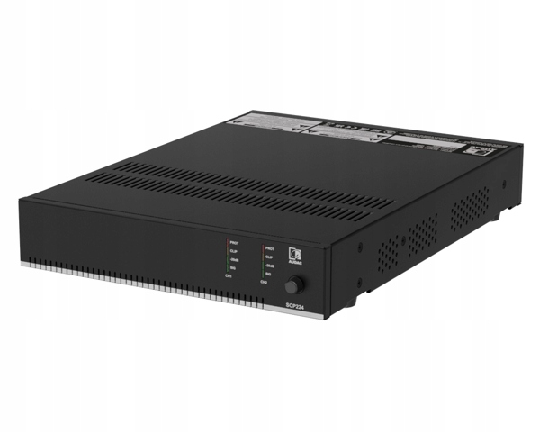 Kompaktní dvoukanálový výkonový zesilovač Audac SCP224 4 Ohm 70/100V