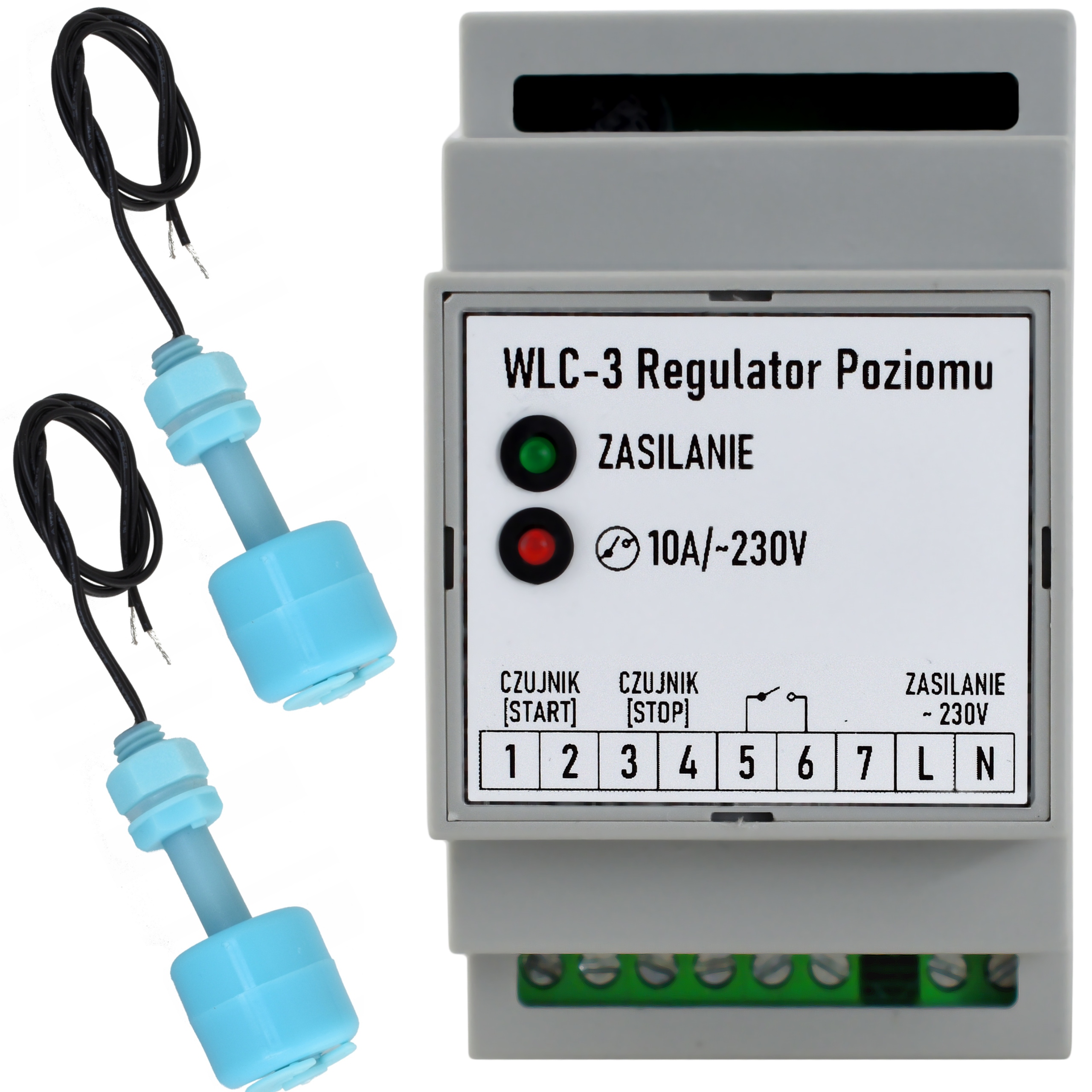 Relé pro kontrolu úrovně udržování kapaliny WLC3, sada plováků v ceně