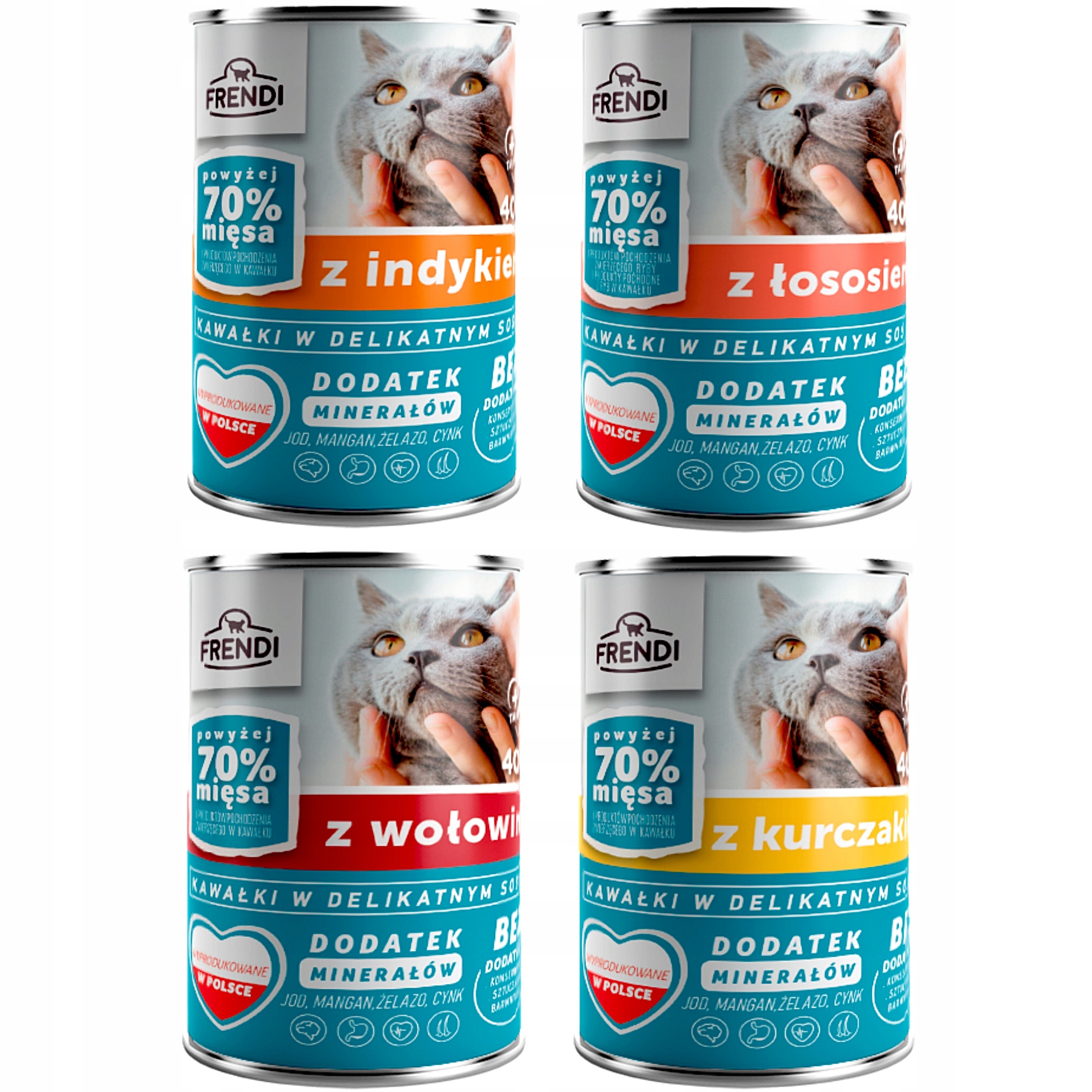 Zestaw Frendi dla kota Mix smaków 40 puszek 400 g