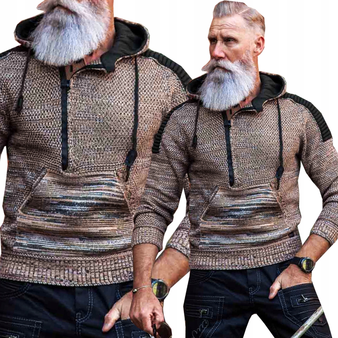 Pánský svetr Klokanka Mikina Melírovaný Silný Camel