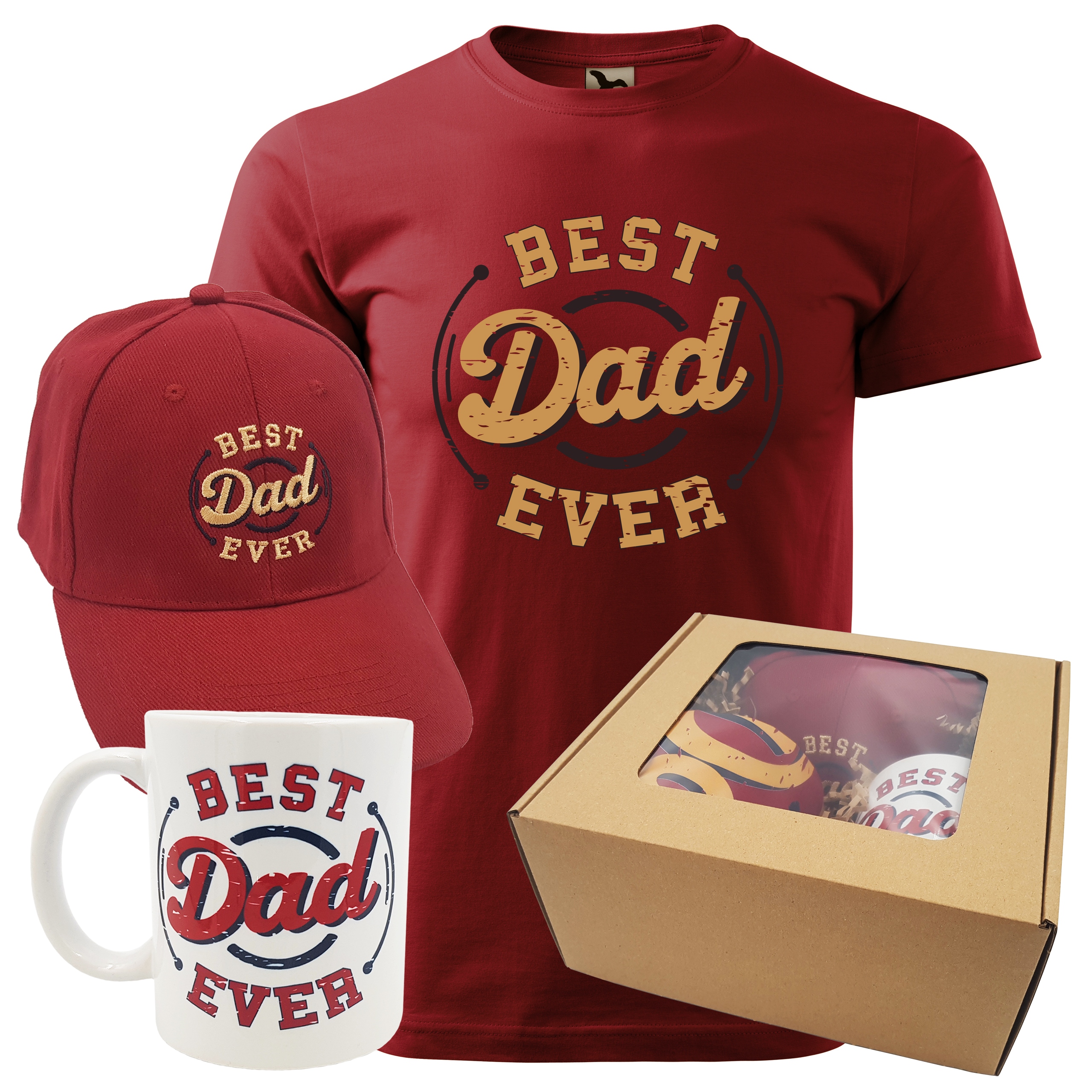 Koszulka dla taty zestaw kubek czapka w pudełku gotowy Dzień Ojca