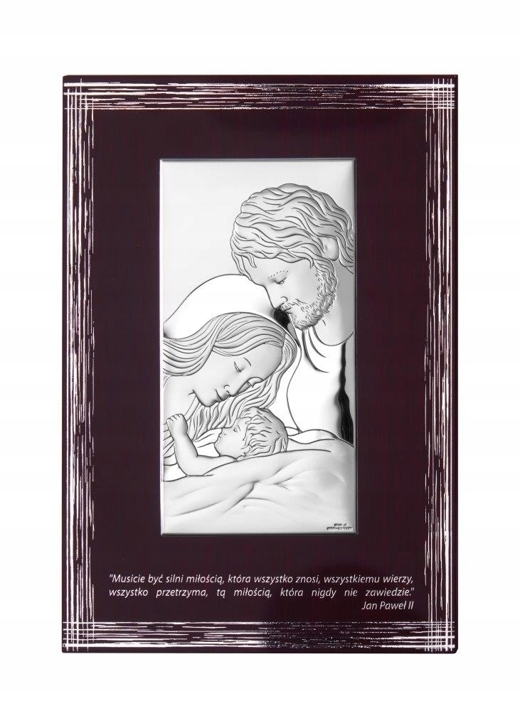 Veľký strieborný obraz Svätá rodina Gravírovanie Zadarmo! 772/2L