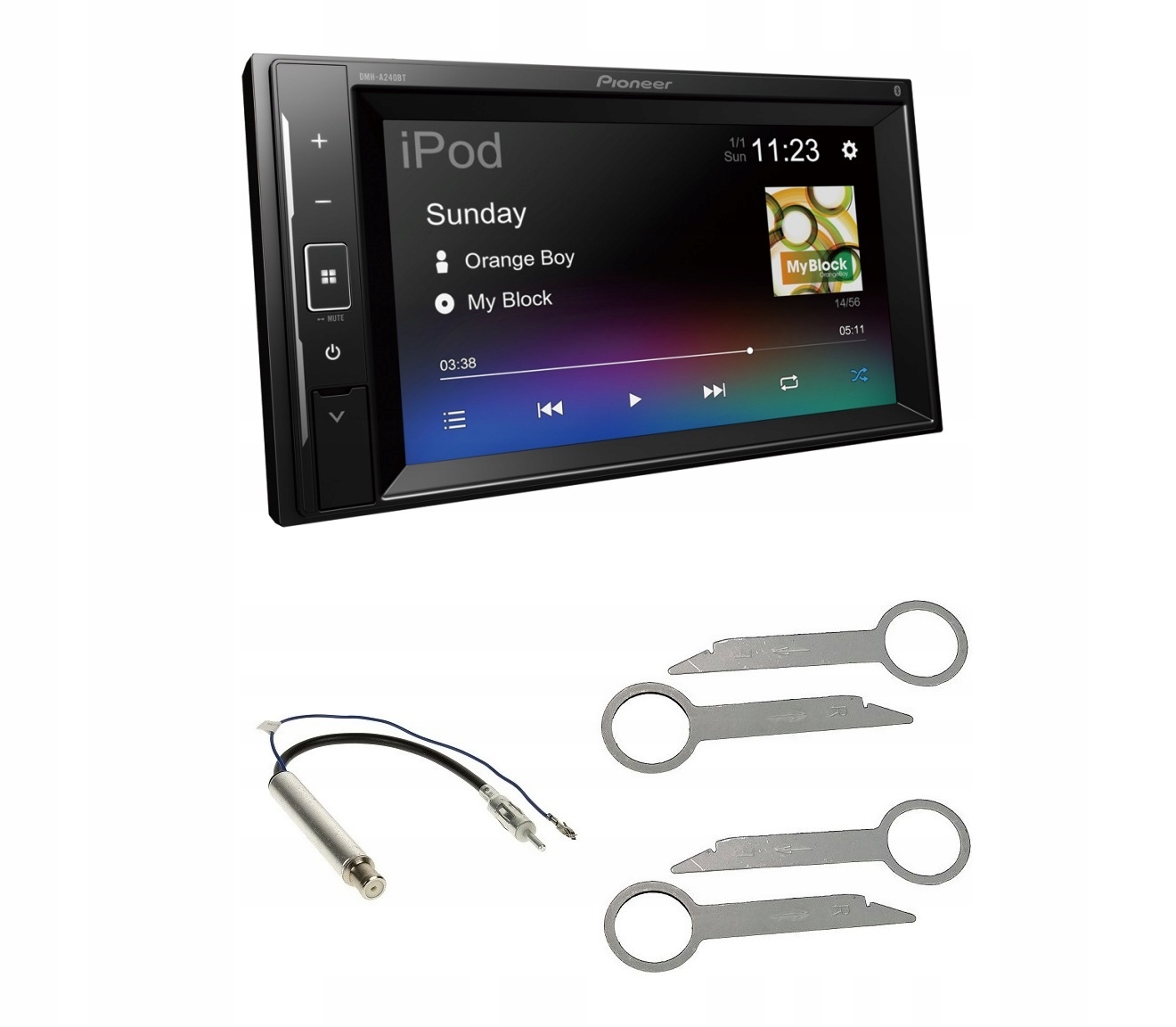 Pioneer DMH-A240BT Rádio 2DIN LCD Bluetooth Usb Vw T4 Passat Golf 4 Seat