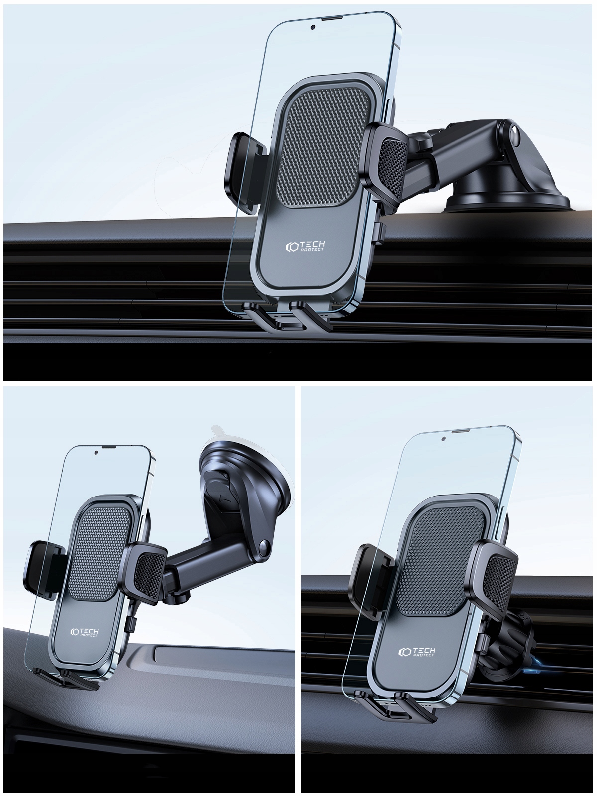 SOLIDNY UCHWYT SAMOCHODOWY DO SAMOCHODU NA KOKPIT + KRATKĘ + SZYBĘ - MOCNY EAN (GTIN) 5906302300877