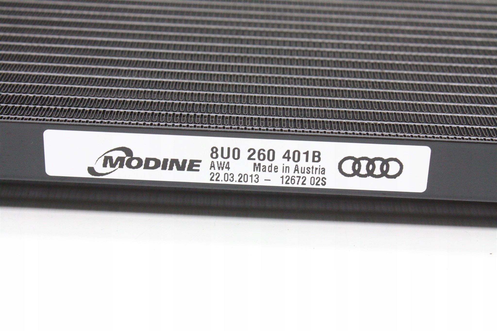 ORG SKRAPLACZ CHŁODNICA KLIMATYZACJI AUDI Q3 8U 8U0260401B Jakość części (zgodnie z GVO) O - oryginał z logo producenta pojazdu (OE)