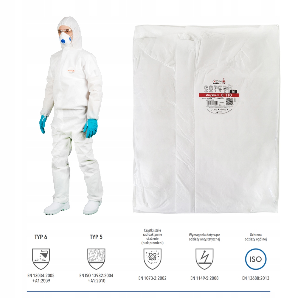 10x комбинезон Oxychem XXL защитный C110 тип 5/6