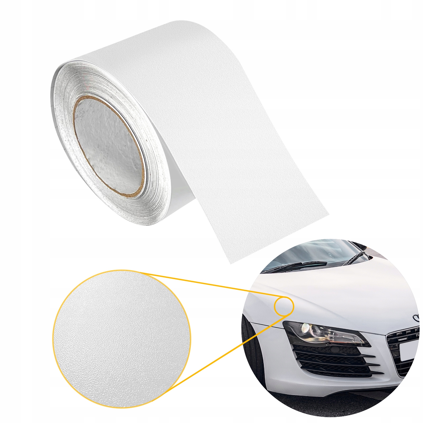 Fólie Bílá Matná Strukturovaná Termoplastická Samolepicí Šířka 10 cm Diy