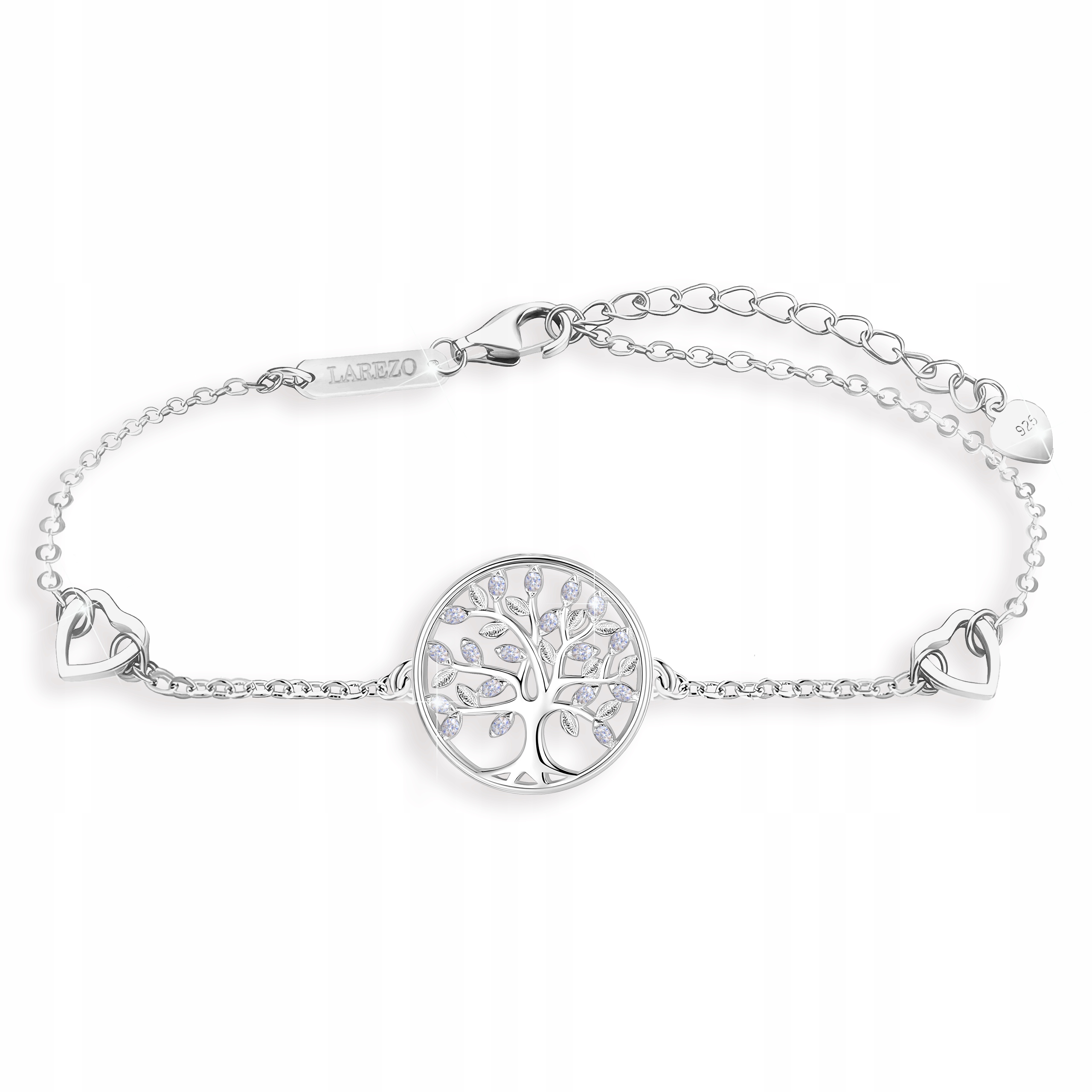 Bransoletka Srebrna z Drzewem Drzewo Drzewko Życia z Cyrkoniami Srebro 925