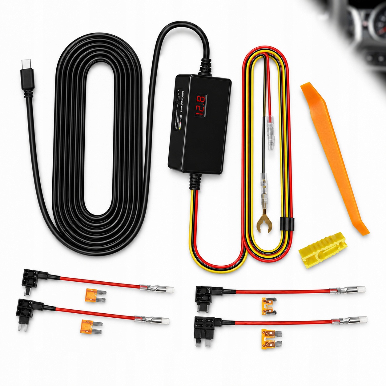 Hardwire Kit Usb-c pro videorekordér 12/24V 5V 2A parkovací režim