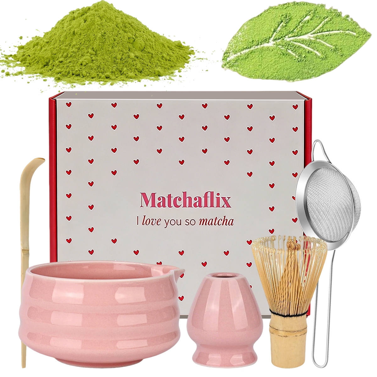 ZESTAW DO JAPOŃSKIEJ HERBATY MATCHA ZESTAW DO ROBIENIA MATCHY RÓŻOWY