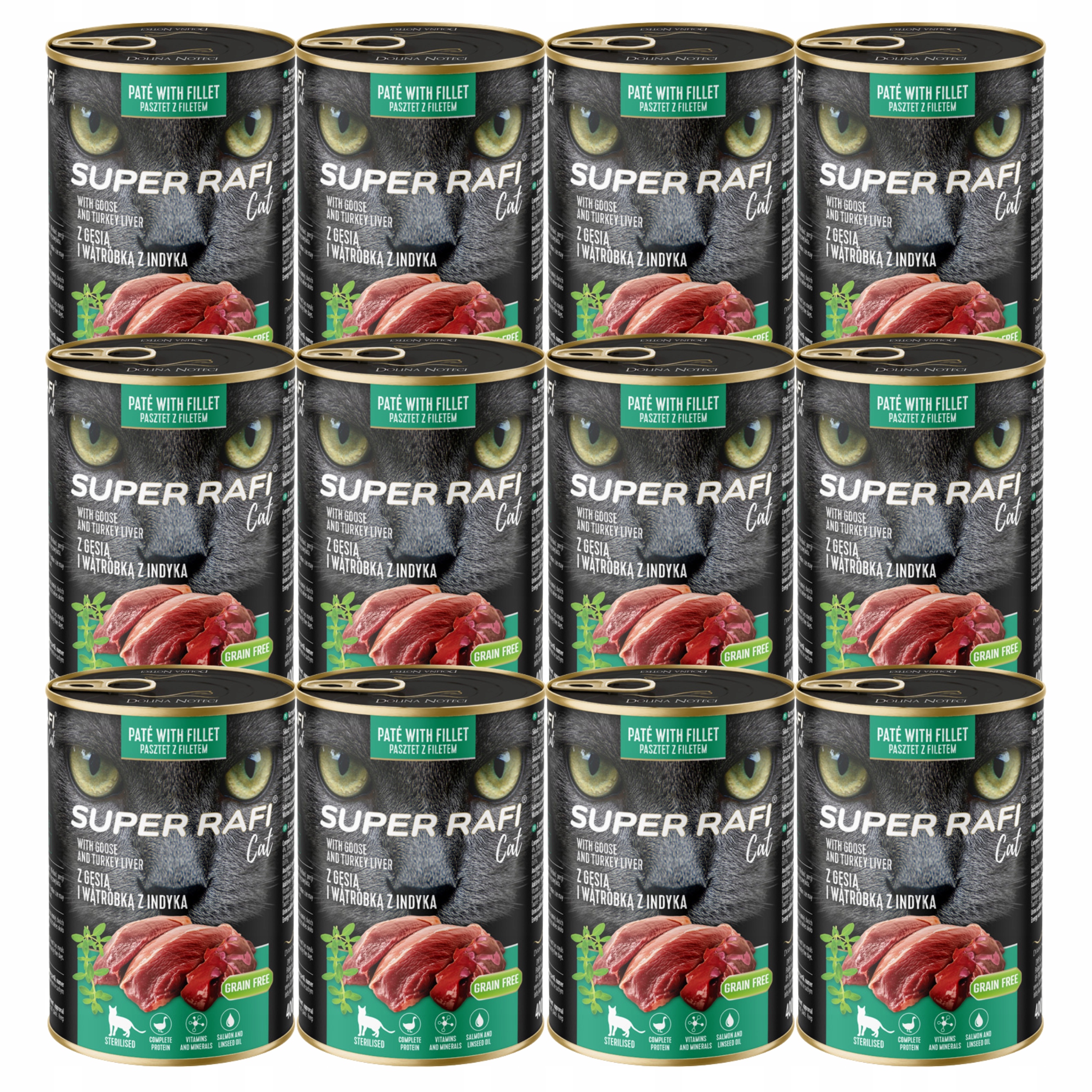 Levně Rafi Cat krmivo pro kočky Husa 12 x 400 g