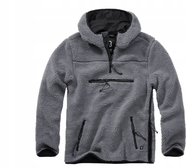 Brandit Fleecová Mikina S Kapucí A Zipem Šedá 3XL J2E
