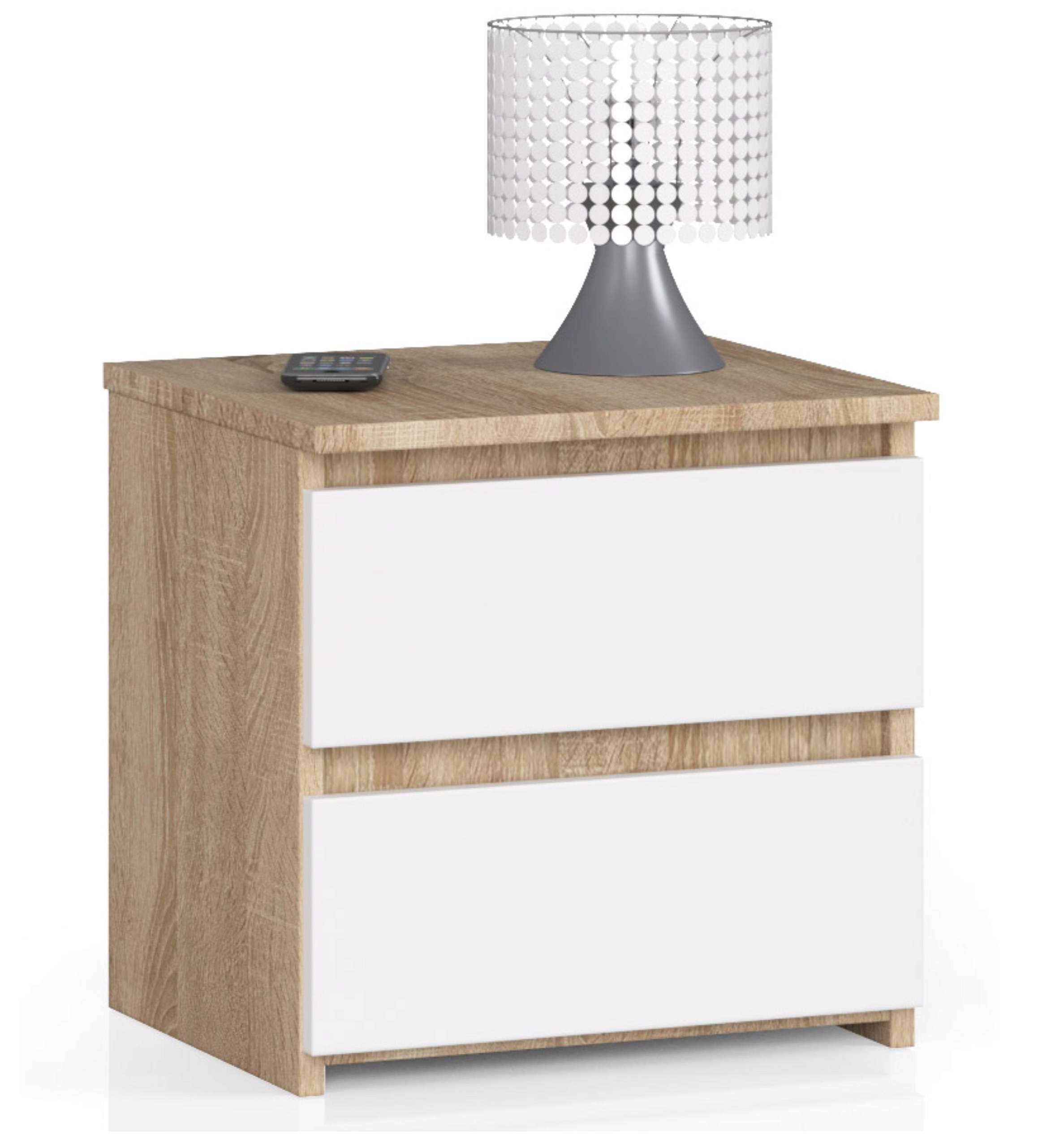 

Szafka nocna CL2 sonoma-biały stolik 40cm szuflady