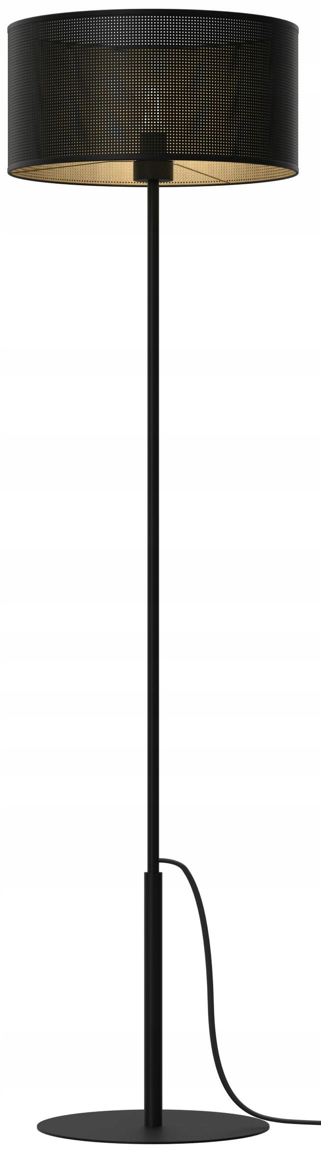 Podlahová lampa Loft Shade čierna, zlatá, štýlový akcent do obývacej izby a spálne