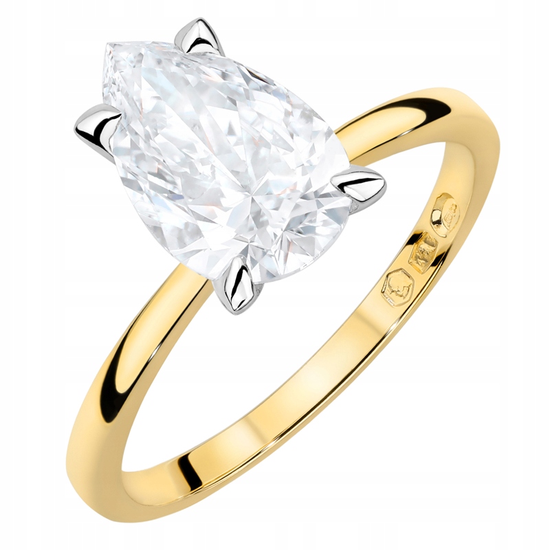 Zlatý Prstýnek pr. 585 s laboratorním diamantem 2,00 ct 14k