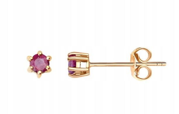 Złote Kolczyki z Rubinami Verona Jewellery