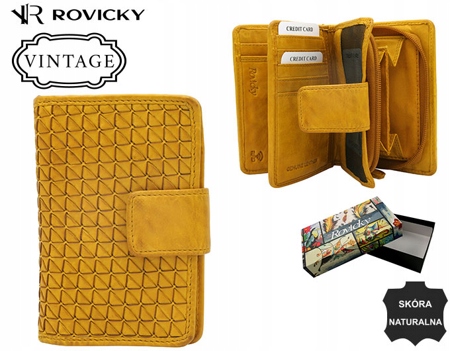 Rovicky dámská peněženka z pravé kůže, žlutá