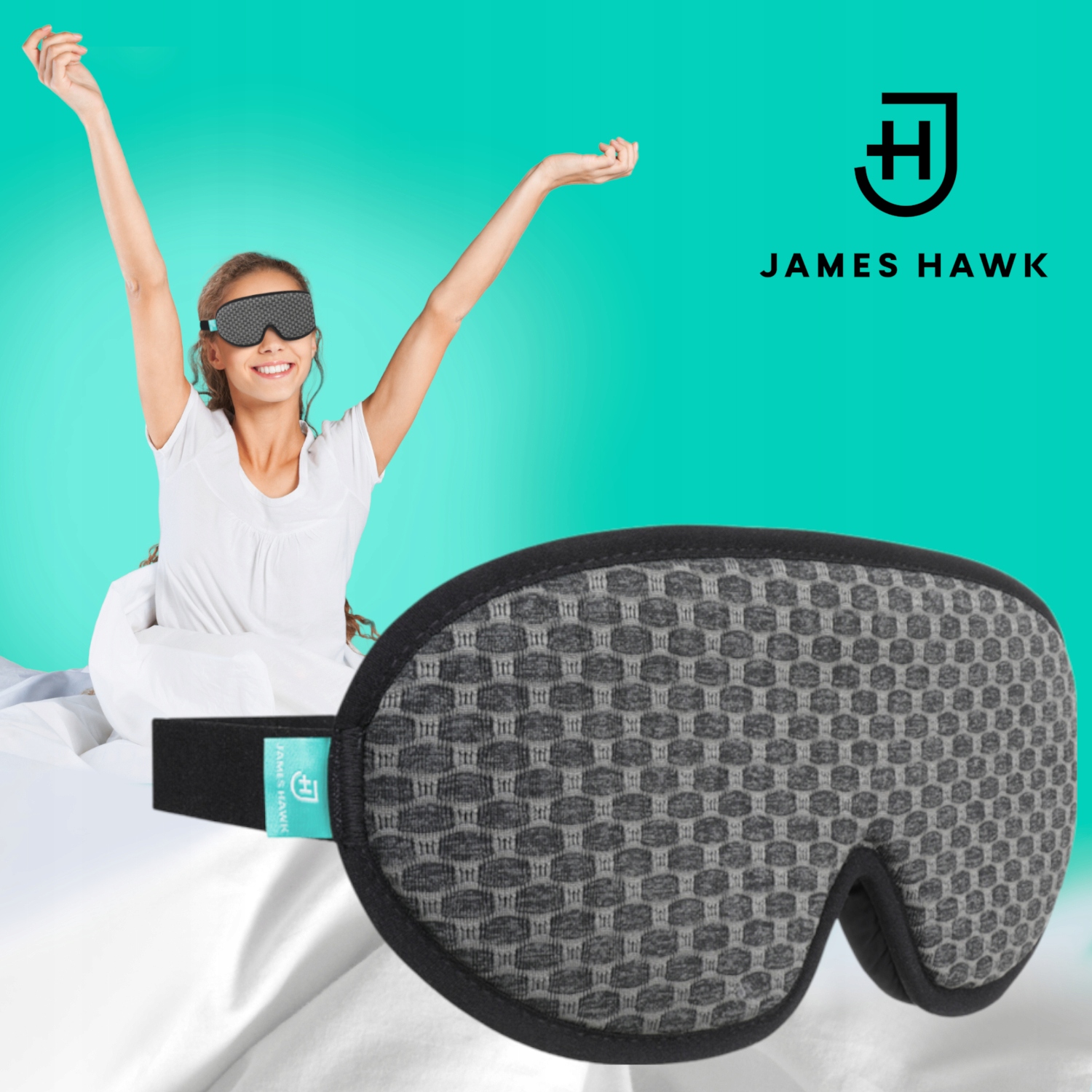 3D PREMIUM MASKA DO SPANIA OPASKA DO SNU NA OCZY 100% ZACIEMNIENIA Materiał dominujący poliester