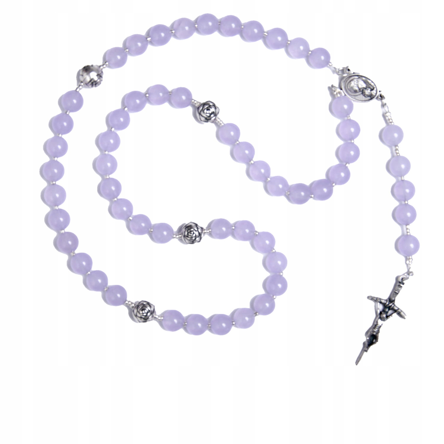 Růženec z fuchsiového mramoru RT-25