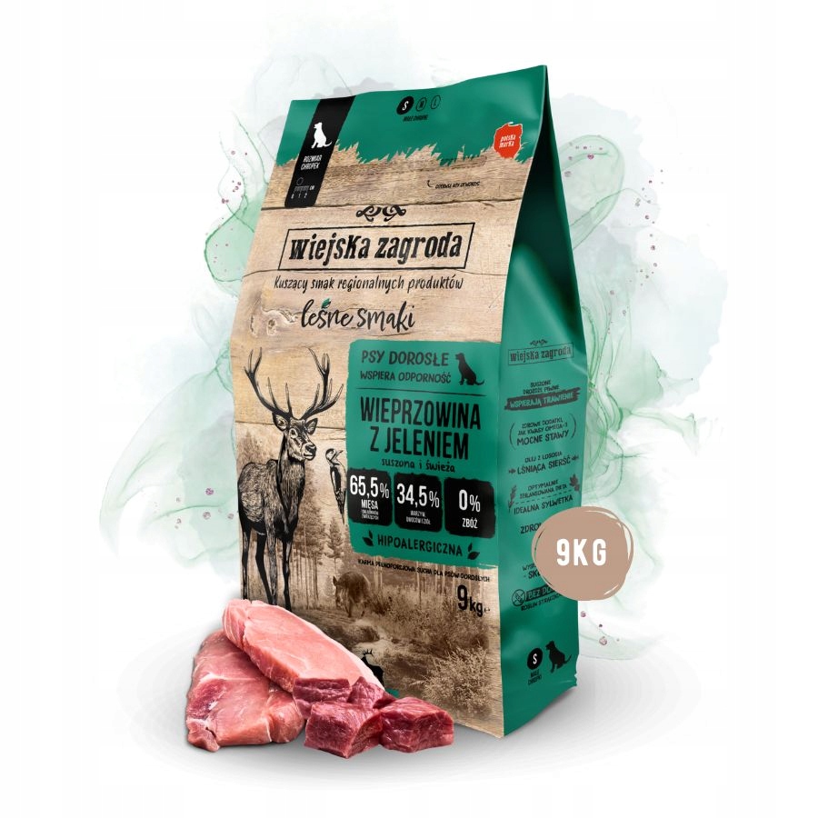Levně Wiejska Zagroda Lesní Příchutě Krmivo pro psa Vepřové Jelen Malé plemena S 9 kg